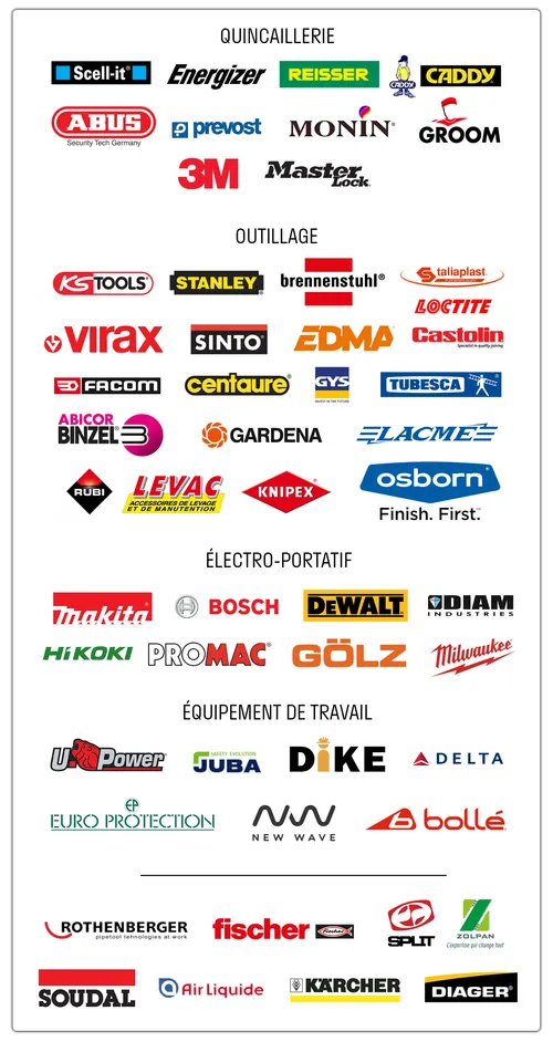 Logos de nos fournisseurs partenaires